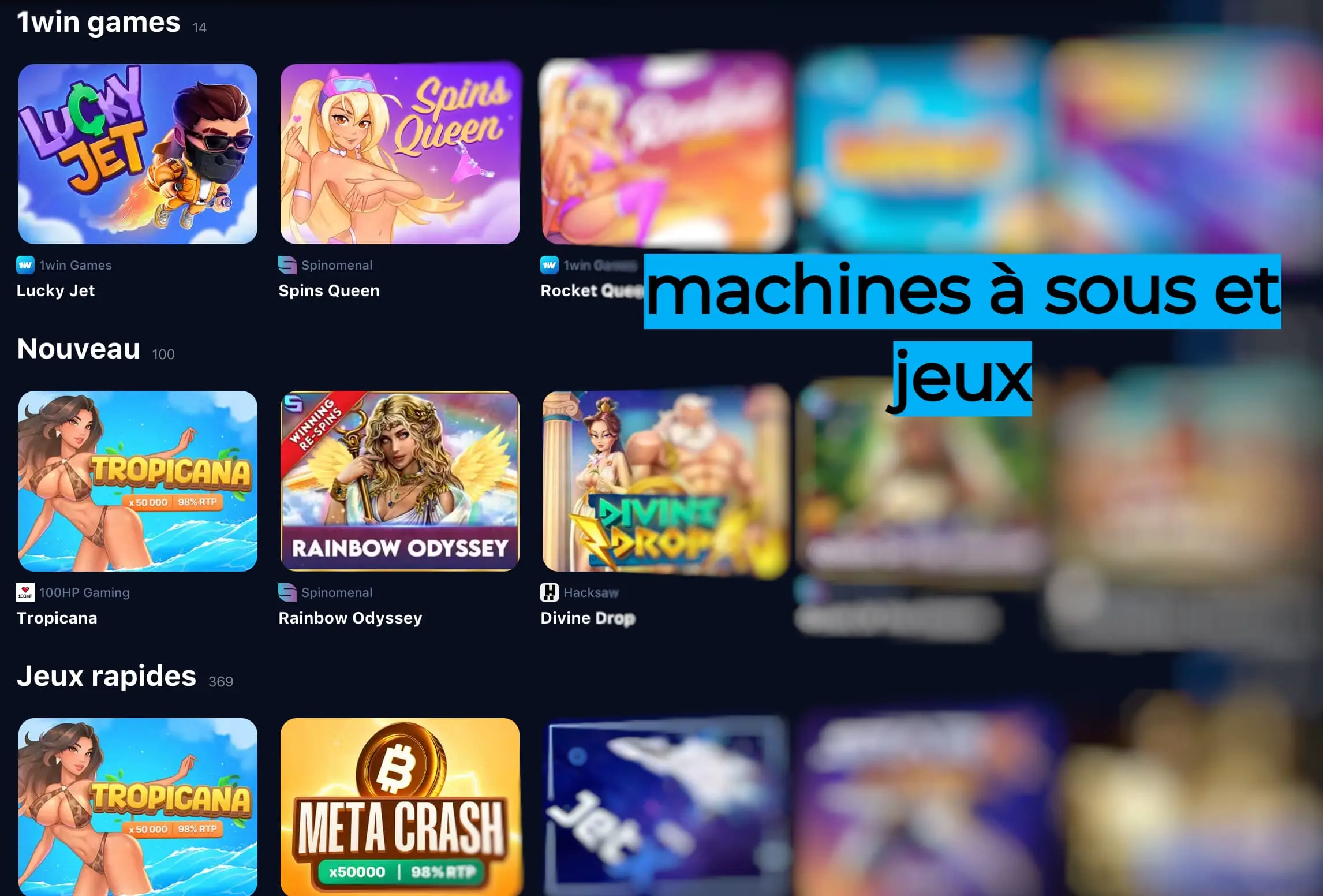 machine a sous et jeux 1win